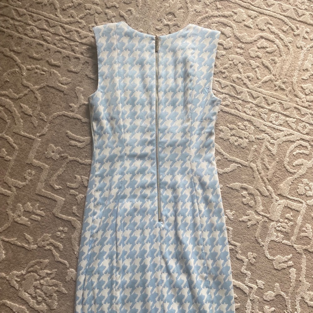 NWOT Blue and white houndstooth work dress